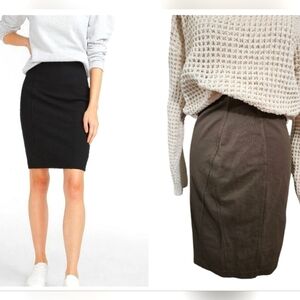 EXPRESS Knit stretch pencil midi skirt in Olive/brown. Size 0 NWT